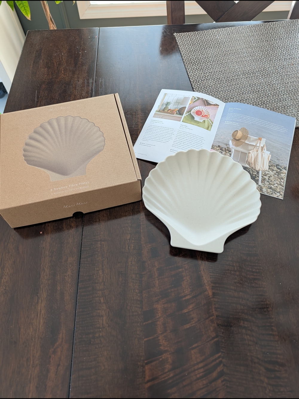 Meri Meri Cream Bamboo Shell Plate Set